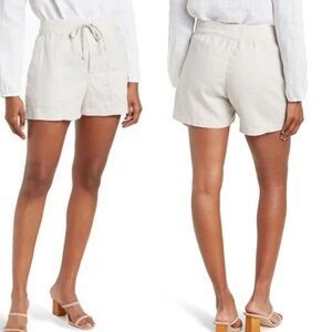 James Perse Standard 100% Linen Flax Drawstring Shorts Size XL